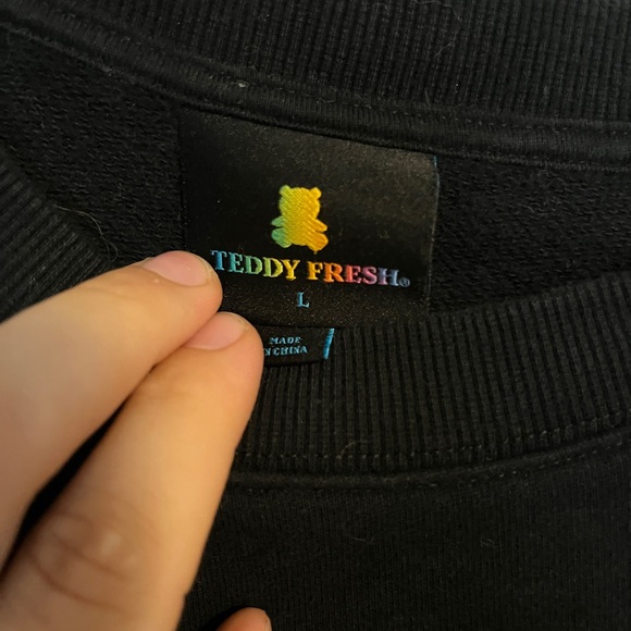 Teddy Fresh Black Crewneck Sweater Classic Knit - Picture 4 of 6